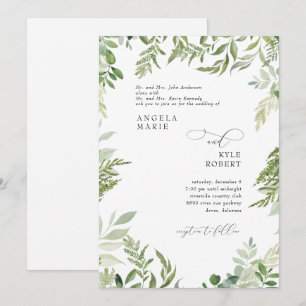 Moderne Aquarell-Eukalyptus-Eltern beider Seiten  Einladung