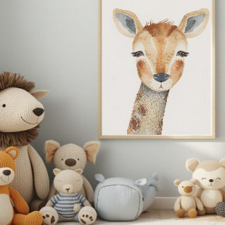 Moderne Aquarell-Giraffen-Kinderzimmer-Wandkunst Poster