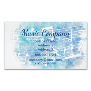 Moderne Aquarell-Musiknoten Visitenkarte Magnetische Visitenkarte