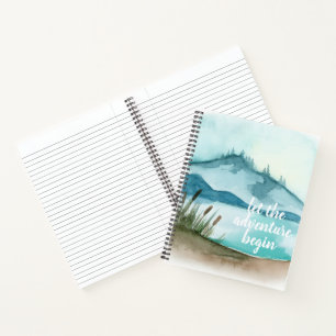 Moderne Aquarell-Natur Lasst das Abenteuer beginne Notizbuch