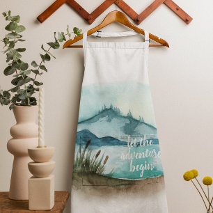 Moderne Aquarell-Natur Lasst das Abenteuer beginne Schürze