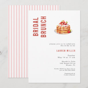 Moderne Aquarell Pancakes Bridal Brunch Dusche Einladung