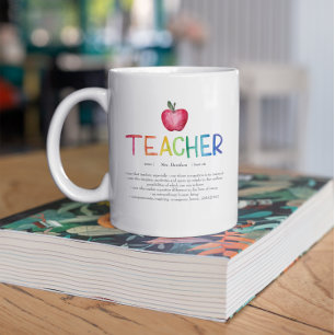 Moderne Aquarell-Regenbogen-Lehrer-Dankeschön Kaffeetasse