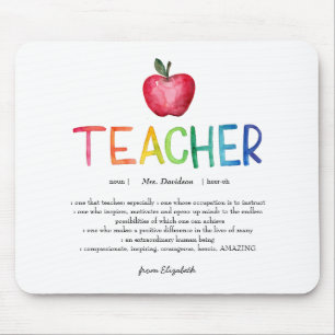 Moderne Aquarell-Regenbogen-Lehrer-Dankeschön Mousepad