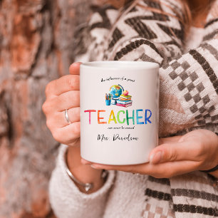 Moderne Aquarell-Regenbogen-Lehrerdankeschön Kaffeetasse