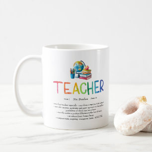 Moderne Aquarell-Regenbogen-Lehrerdankeschön   Kaffeetasse