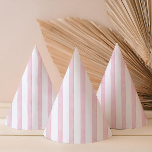 Moderne Aquarell-Rosa-Gestreift Partyhütchen