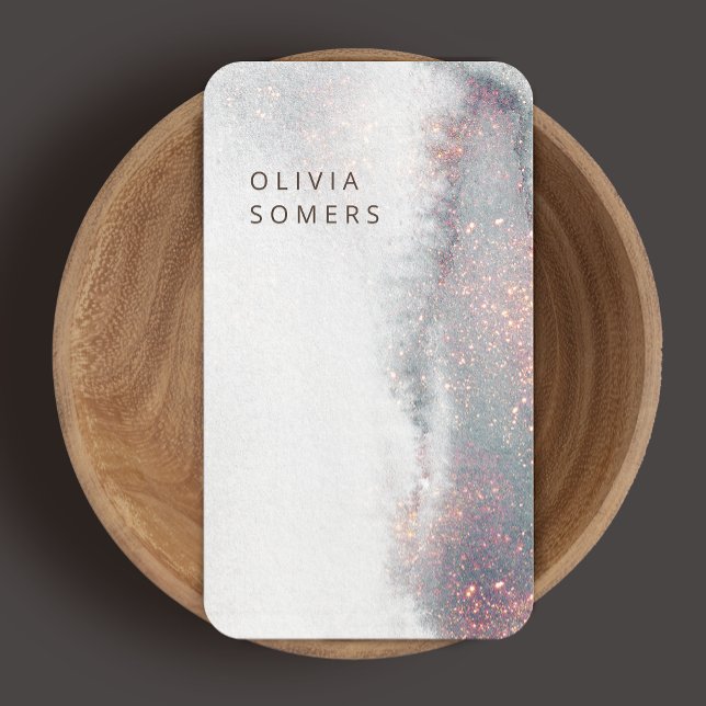 Moderne Aquarell Rose Gold Glitzer Visitenkarte (Von Creator hochgeladen)