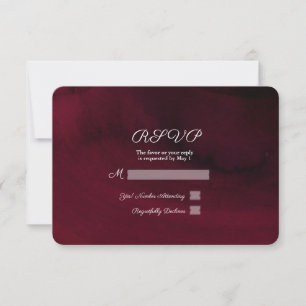 Moderne Aquarell-Stimmung Navy Blau Gold RSVP Antw Karte
