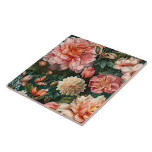 Moderne Aquarell-Vintage-Blumenkollektion Fliese