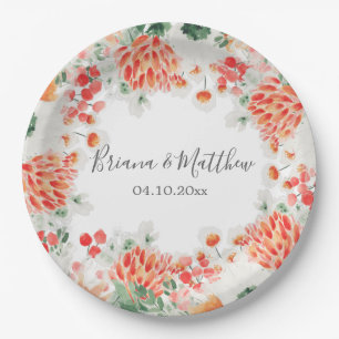 Moderne Aquarell-Wildblumen Moderne Floral Pappteller