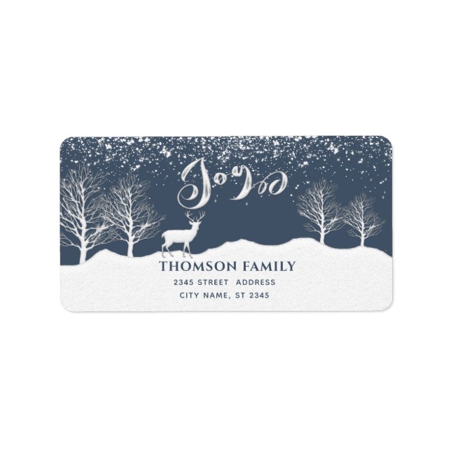 Moderne Aquarell Winterszene Joliday Adressaufkleber (Vorne)