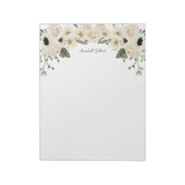 Moderne Aquarellbahn Rose Garten Blumengarten Notizblock