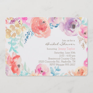 Moderne Aquarellbäume Bridal Dusche Einladung