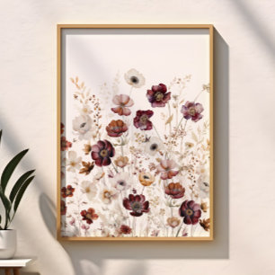 Moderne Aquarellblumen Poster