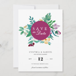 Moderne Aquarellblüten Save the Date Einladung