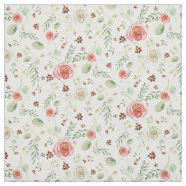 Moderne Aquarellblütenblätter Rosa Weiße Blumenblä Stoff