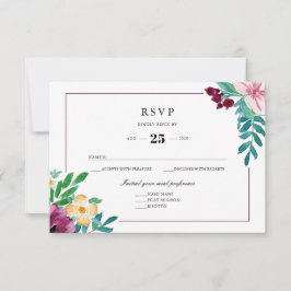 Moderne Aquarellblütenblüten vereihen RSVP