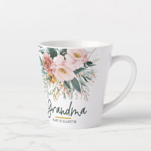 Moderne Aquarellblütenschrift elegante Oma co Milchtasse