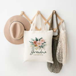 Moderne Aquarellblütenschrift elegante Oma Tragetasche