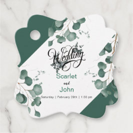 Moderne Aquarellbrunnen-Eukalyptus-Hochzeit Geschenkanhänger