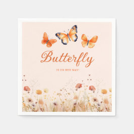 Moderne Aquarellbutterfly BläsernBaby-Dusche Serviette