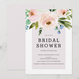 Moderne Aquarelldusche Blumenbridal Einladung