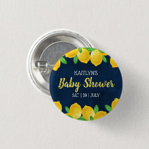 Moderne Aquarellendusche Tree Baby Dusche Button