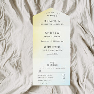 Moderne Aquarellfarben alles in einem Einzel All In One Einladung