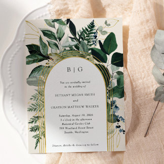 Moderne Aquarellfarben Beige, Hochzeit im Garten Einladung