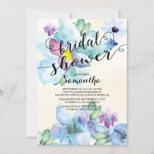 Moderne Aquarellfarben Blume Bridal Dusche Einladu Einladung