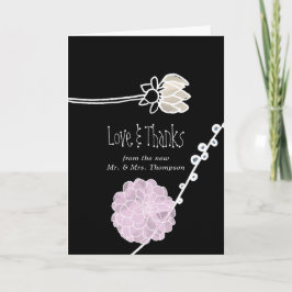 Moderne Aquarellfarben-Blume Hochzeitsstift Foto Dankeskarte