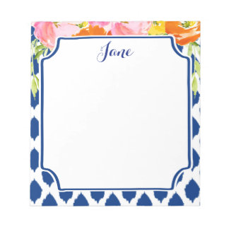 Moderne Aquarellfarben-Blume Notizblock