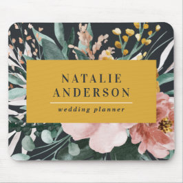 Moderne Aquarellfarben, Blumen und Blätter elegant Mousepad
