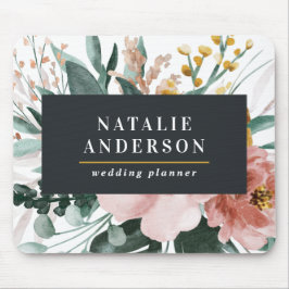 Moderne Aquarellfarben, Blumen und Blätter elegant Mousepad