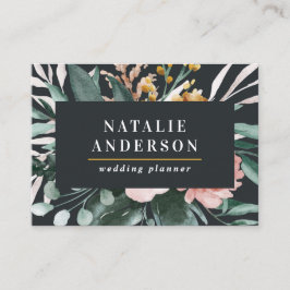 Moderne Aquarellfarben, Blumen und Blätter elegant Visitenkarte