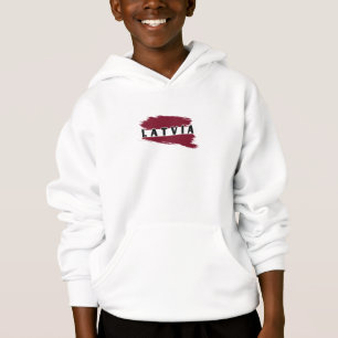 Moderne Aquarellfarben Lettland Flagge Lettisch So Hoodie