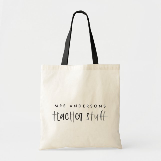 Moderne Aquarellfarben minimales Budget Lehrer Ges Tragetasche (Vorne)