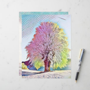 Moderne Aquarellfarben mit bunten, schneebedeckten
