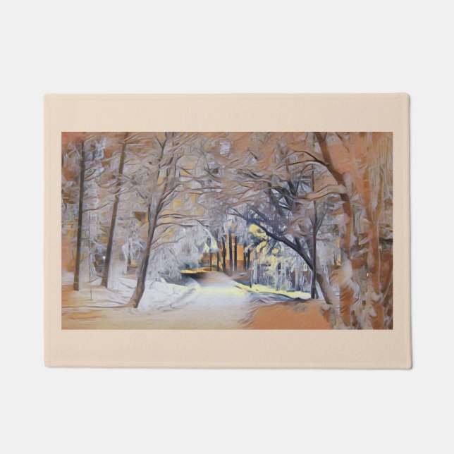 Moderne Aquarellfarben mit bunten, schneebedeckten Fußmatte (Vorderseite)