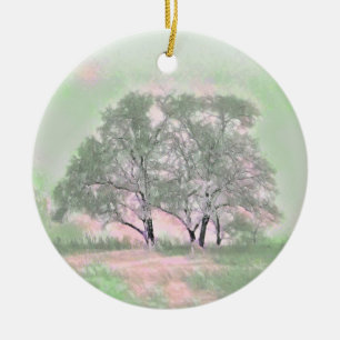 Moderne Aquarellfarben mit bunten, schneebedeckten Keramik Ornament