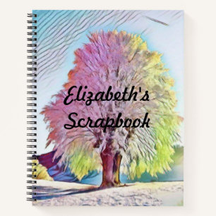 Moderne Aquarellfarben mit bunten, schneebedeckten Notizbuch