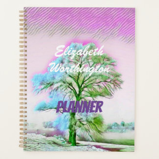 Moderne Aquarellfarben mit bunten, schneebedeckten Planer