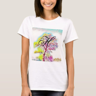 Moderne Aquarellfarben mit bunten, schneebedeckten T-Shirt