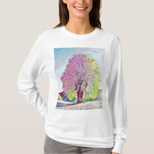 Moderne Aquarellfarben mit bunten, schneebedeckten T-Shirt