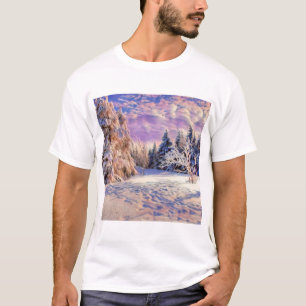 Moderne Aquarellfarben mit bunten, schneebedeckten T-Shirt