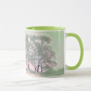 Moderne Aquarellfarben mit bunten, schneebedeckten Tasse