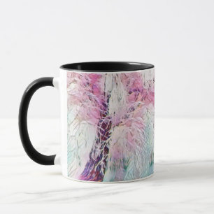 Moderne Aquarellfarben mit bunten, schneebedeckten Tasse
