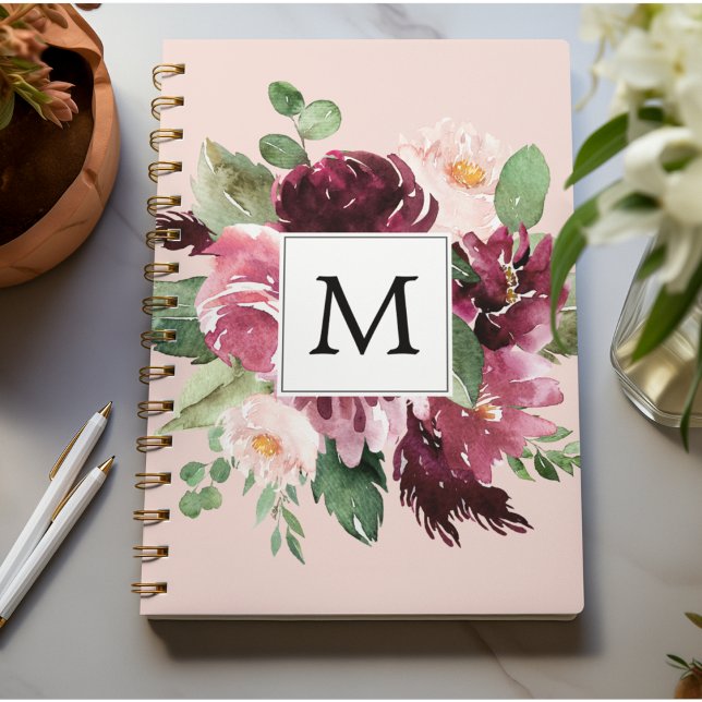 Moderne Aquarellfarben Mit Monogramm Notizblock (Von Creator hochgeladen)