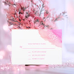 Moderne Aquarellfarben Pfirsichrosa UAWG Beilagen  RSVP Karte<br><div class="desc">Schöne moderne Aquarell Response UAWG Hochzeitskarten. Pastellfarben Pfirsichrosa. Ideal für Hochzeiten in Urlaubsort,  Bat / Bar Mitzvah,  Geburtstag,  Geburtstag,  Jubiläum,  etc...  Wasser/Ozean-Design. Bearbeiten von Karten - Einfach Ihre Daten hinzufügen oder Schriftart,  Farbe und Größe ändern.</div>